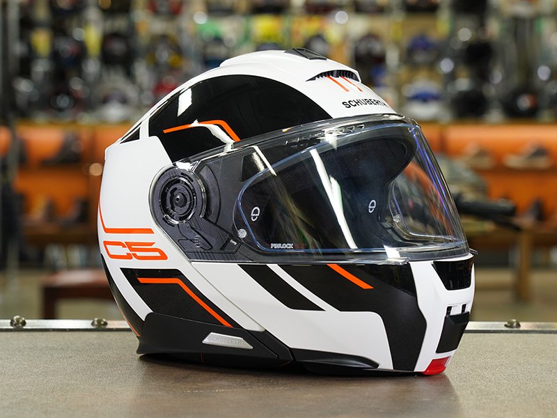 Schuberth C5 Helmet (White) The Globe Series Black Stickers - Signature  Custom Designs