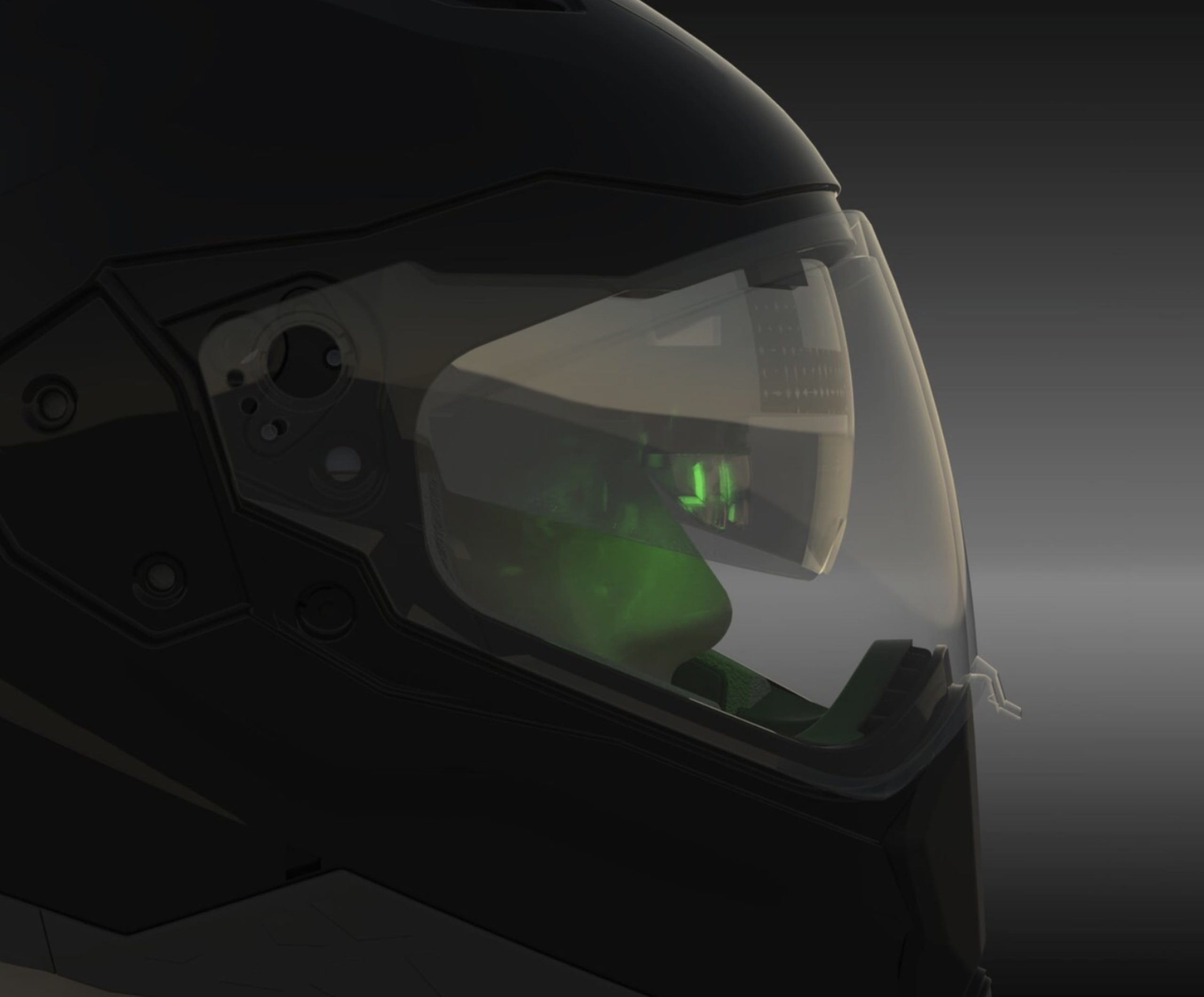 A view of the Aegis Rider riding enhancement aid glasses currently in beta testing phase