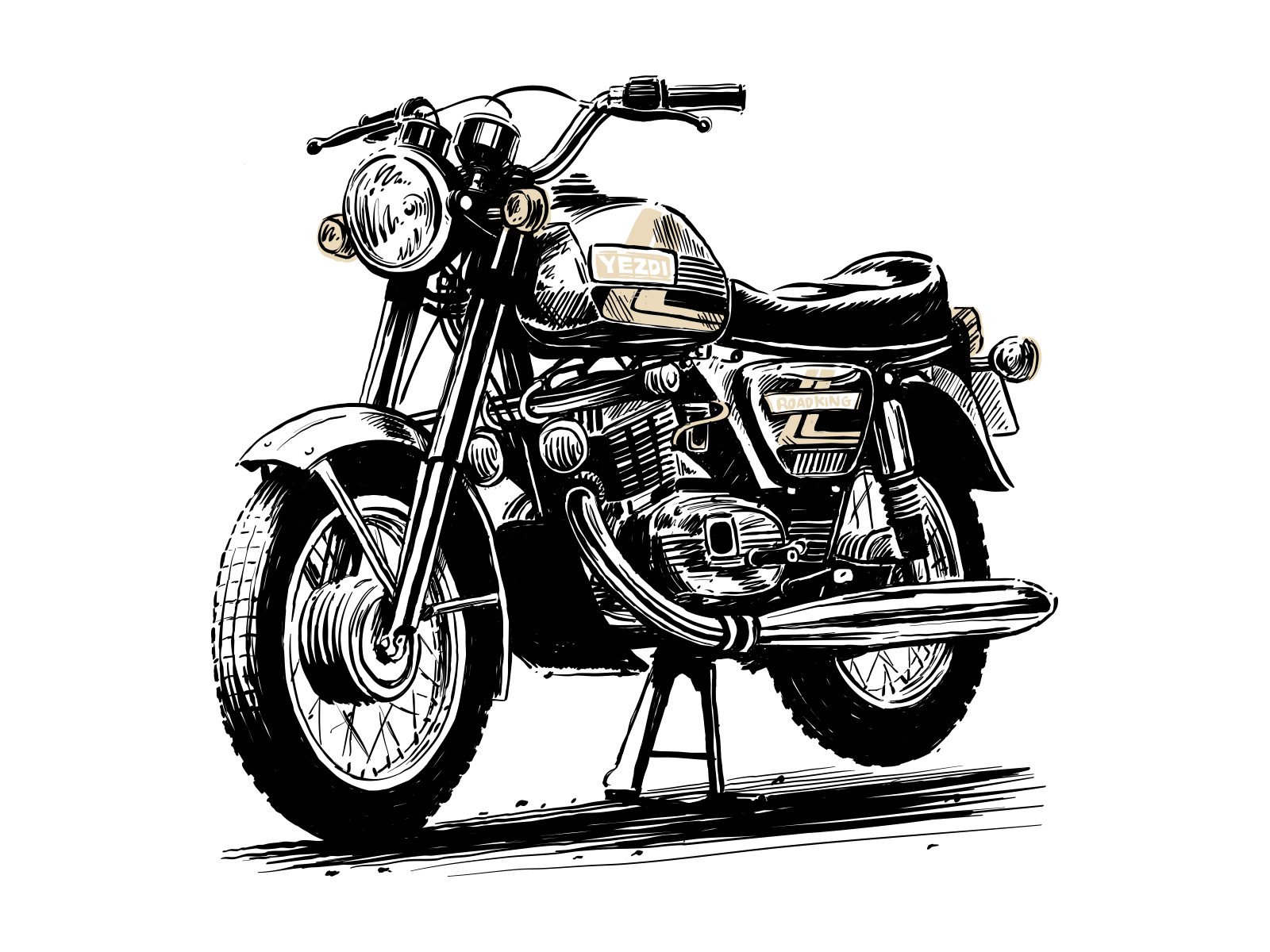 Animated shot of the Yezdi Roadking