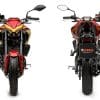 A front and rear view of the new Iron Man-themed MT-03 from Yamaha Brazil