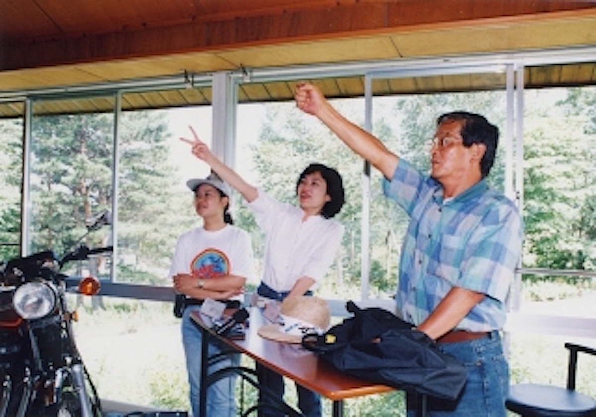 A view of Etsuo Yokouchi: "To infinity, and beyond!" Etsuo Yokouchi, in a photo taken about a 15 years after unveiling the first Suzuki GSX-R750, which was launched at the 1984 Cologne motorcycle show.