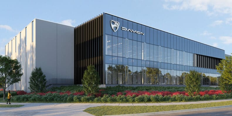 A 3D rendering of the new plant being built in Surrey for Damon Motorcycles