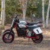 A side view of two new sFTR Mini motorcycles from Indian Motorcycles - an electric-youth bike available to the smaller riding community