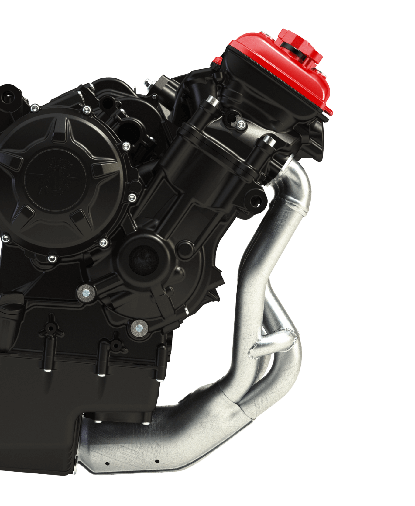 A view of the engine on the new Special Edition Superveloce Ago created in commemoration of Giacomo Agostini