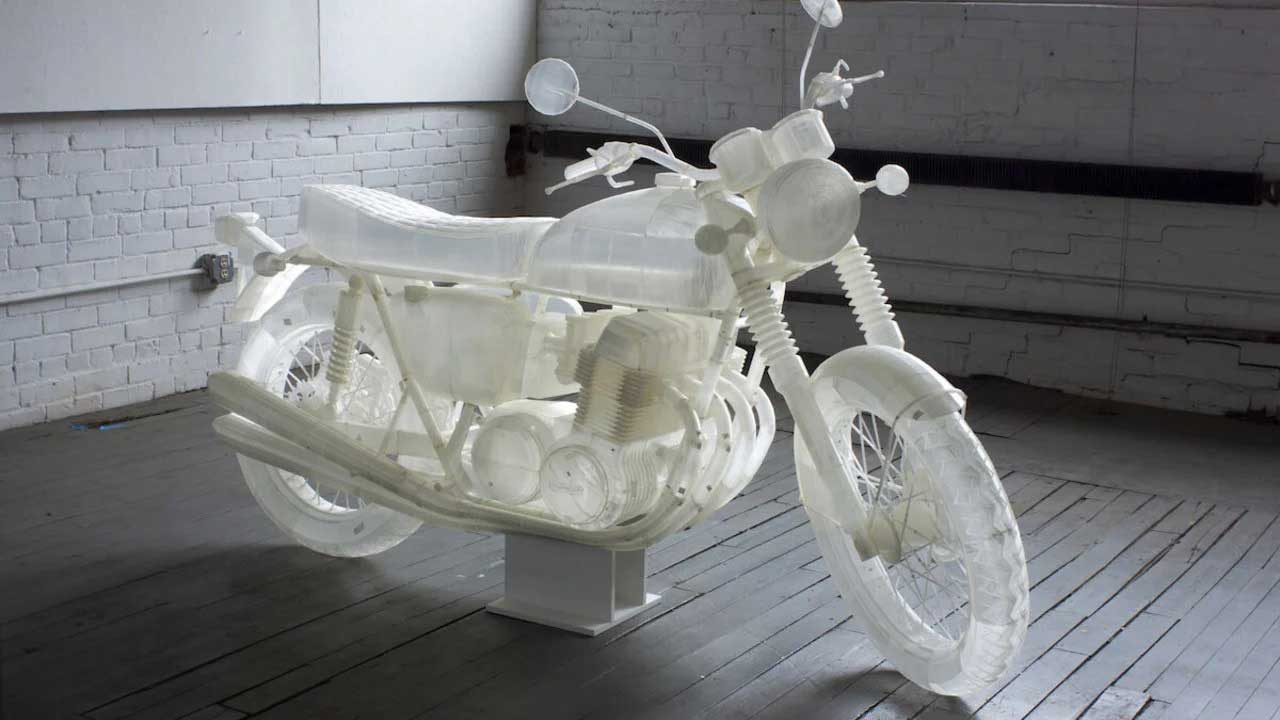 A 3D-printed Honda Motorcycle