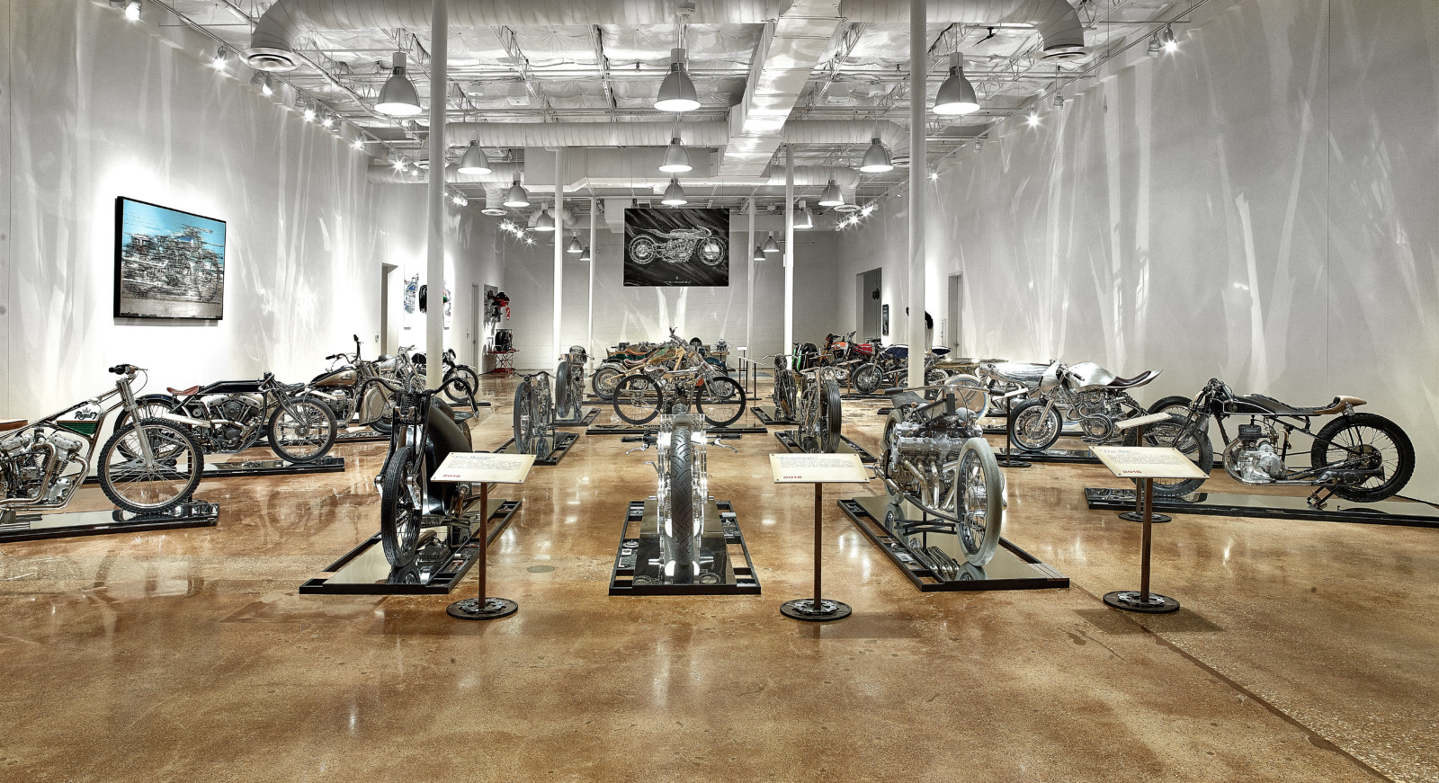 A view of the interior of the Haas Moto Museum