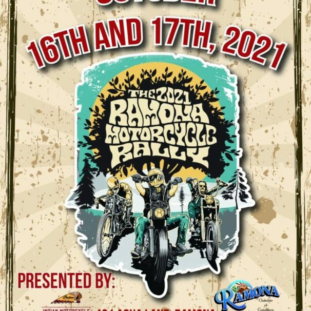 view of the poster for the Ramona Motorcycle Show running from October 16-17 of this year (next week)