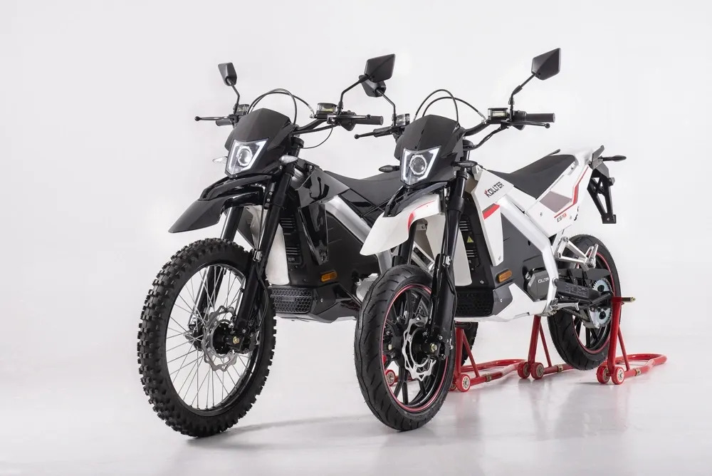 A front quarter view of the Kollter ES1 - America's First Affordable Electric Motorcycle