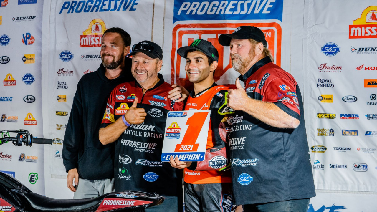 Jared Mees and the Indian Motorcycle Racing Wrecking Crew gathering together for a photo