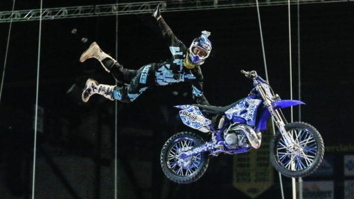 The Moto Xtreme Circus - an Extravaganze of motorcyclists and bicyclists featuring stunts, tricks and tumbles to fascinate and intrigue the American masses.