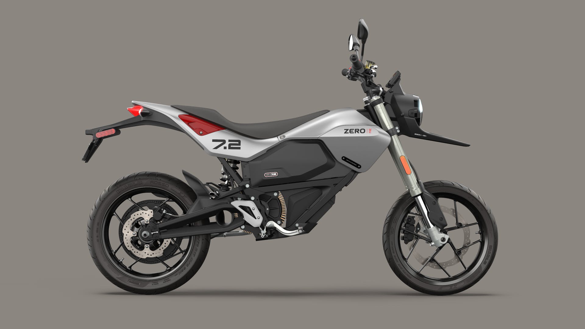 2022 Zero FXE electric motorcycle on white background
