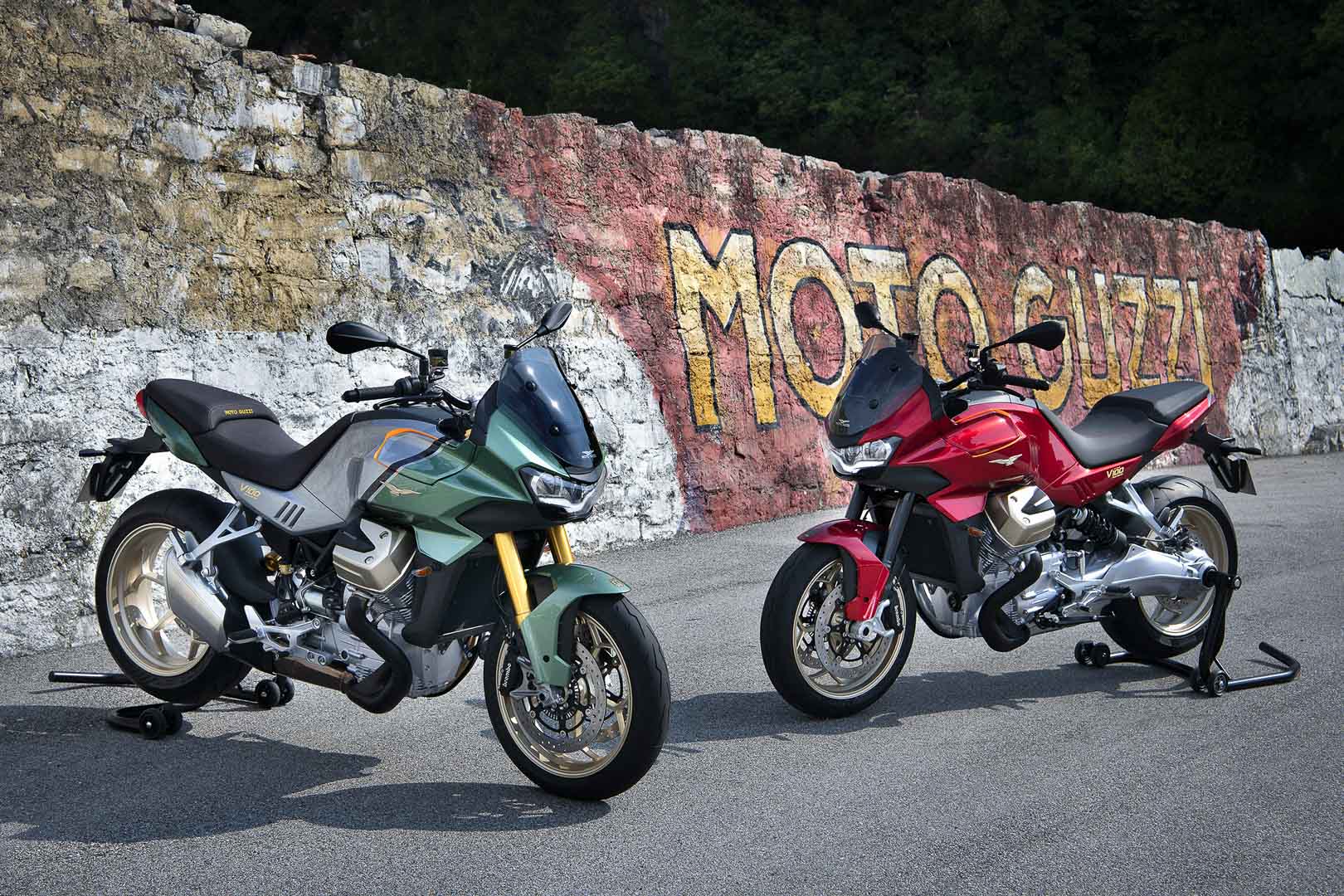 A view of the all-new Moto Guzzi V100 Mandello