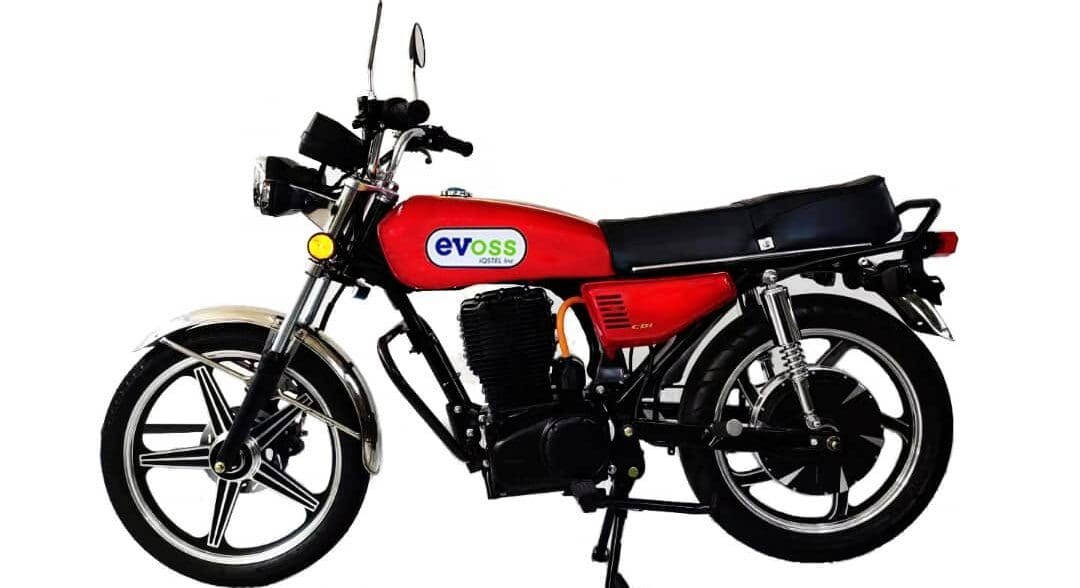 A view of the iQSTEL EVOSS electric motorcycle, set to go into production this week.
