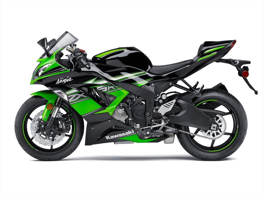 A side view of a Kawasaki Ninja ZX-6R