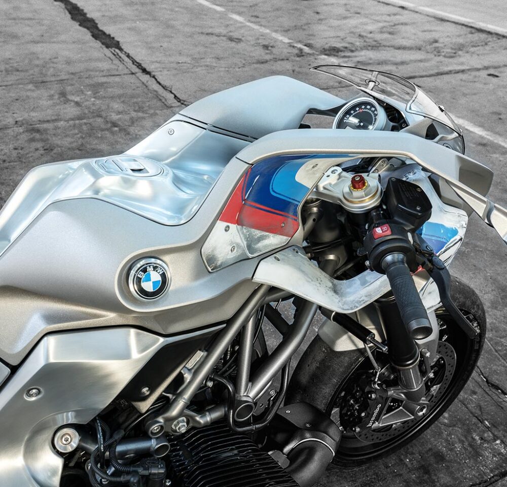 A side view of the BMW R nineT “Giggerl” - the Blechmann project created by Naumann