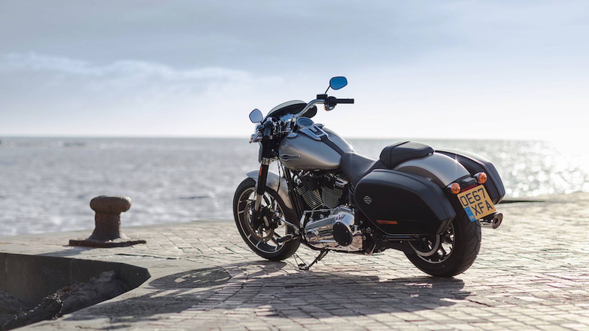 A side view of a Harley-Davidson motorcycle