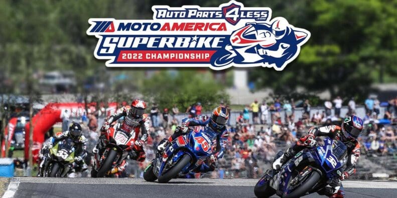 A view of the new title sponsor for MotoAmerica - AutoParts4Less.com