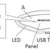 Diagram showing buttons and ports for Bikecomm BK-S2