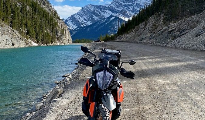 Bridgestone Battlax AdventureCross AX41 tires on KTM 790 Adventure in Canadian mountains Bridgestone Battlax AdventureCross AX41 tires on KTM 790 Adventure in Canadian mountains