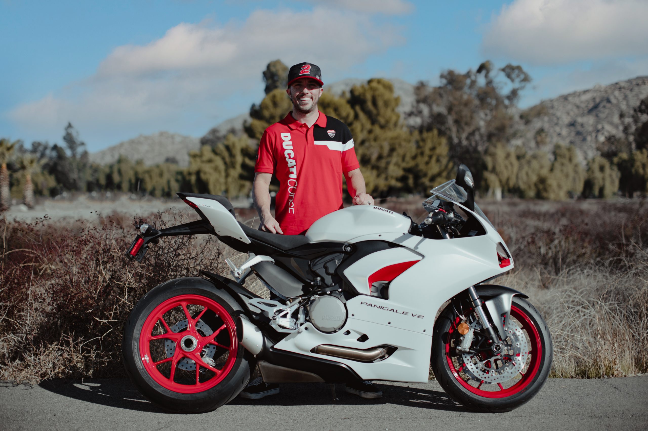 Josh Herrin with his Ducati V2