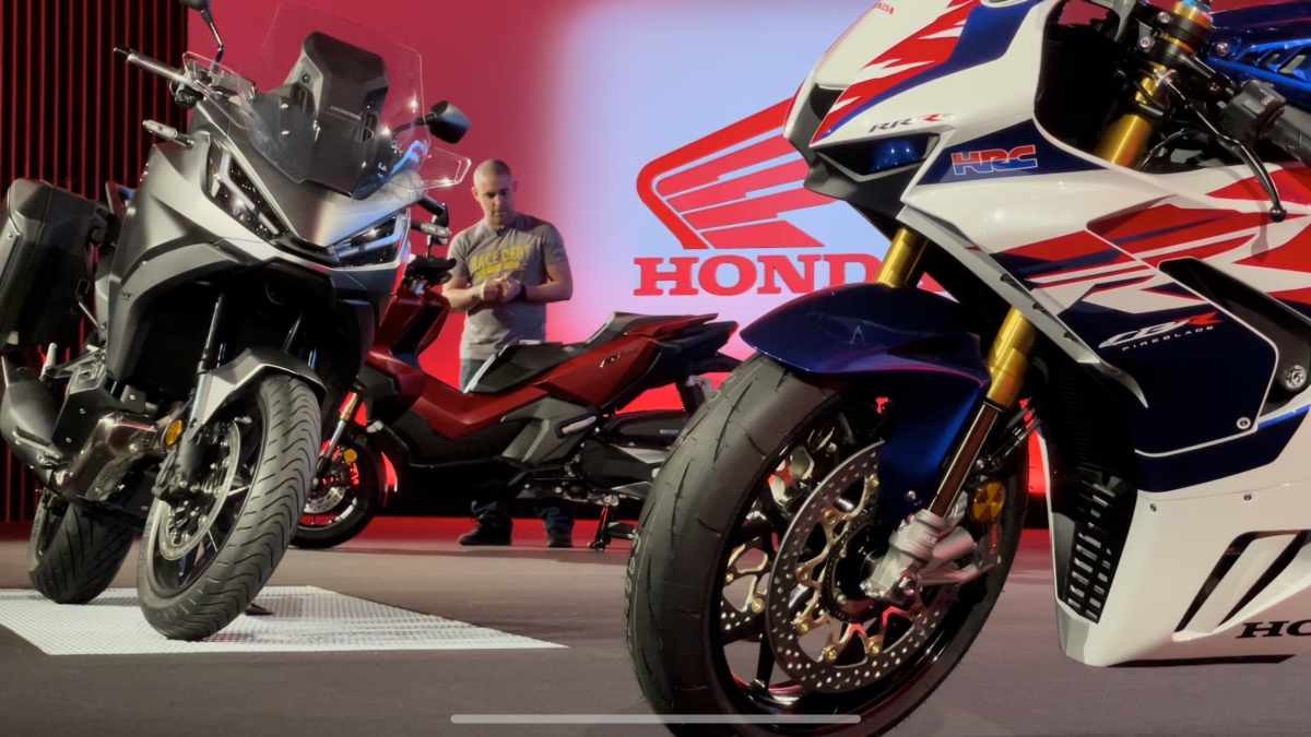 A view of the Honda stand at 2021 EICMA