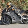 A side view of the new prototype from KTM being tested out on the twisties