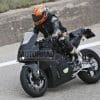 A side view of the new prototype from KTM being tested out on the twisties