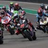 A view of racers at the MotoE qualifying