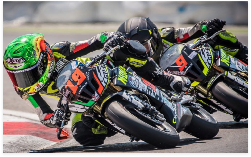 A view of Ohvales speeding through a round of MotoAmerica