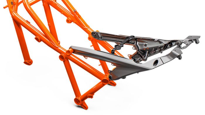A view of the frame on the all-new 2022 KTM Super Duke R EVO A view of the frame on the all-new 2022 KTM Super Duke R EVO