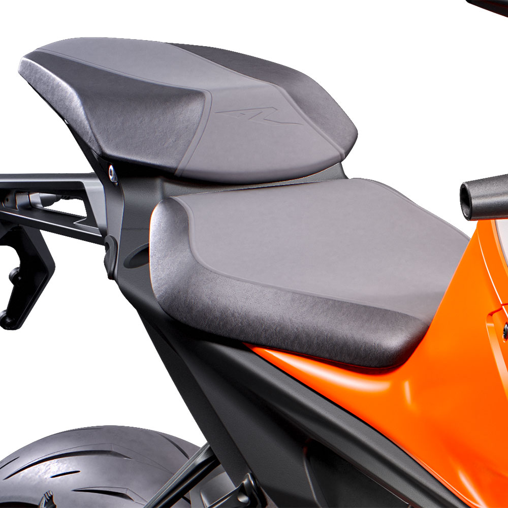 A view of the seat on the all-new 2022 KTM Super Duke R EVO A view of the seat on the all-new 2022 KTM Super Duke R EVO