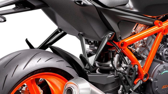 A view of the sub frame on the all-new 2022 KTM Super Duke R EVO A view of the sub frame on the all-new 2022 KTM Super Duke R EVO