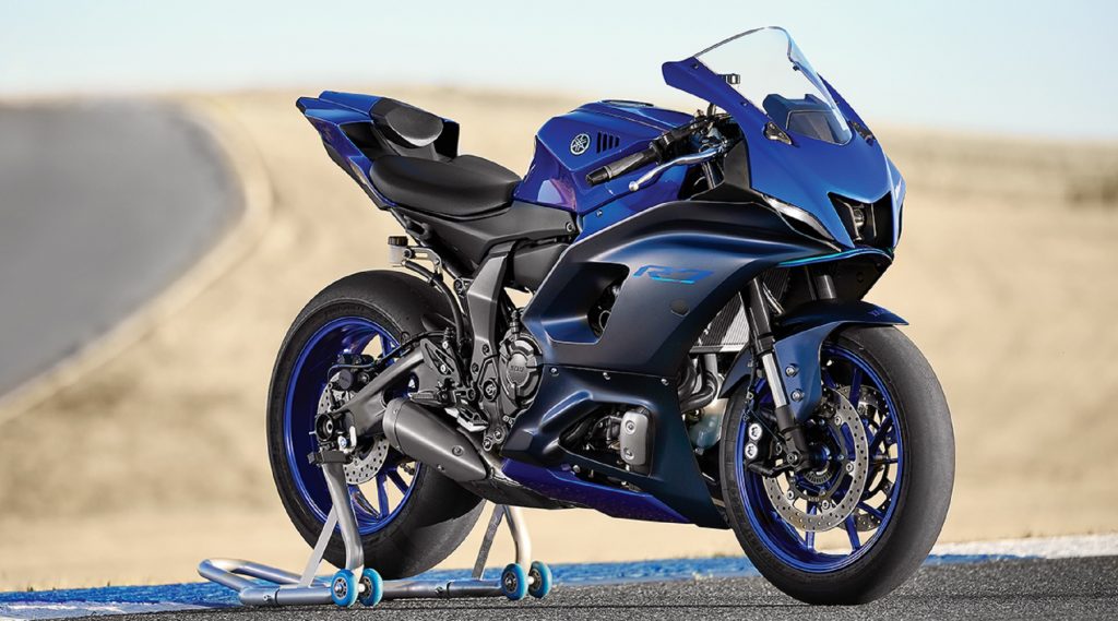 A side view of the Yamaha R7