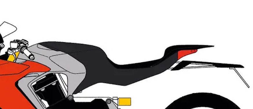 A side view of the Honda design for a monocoque frame released in patents in Japan