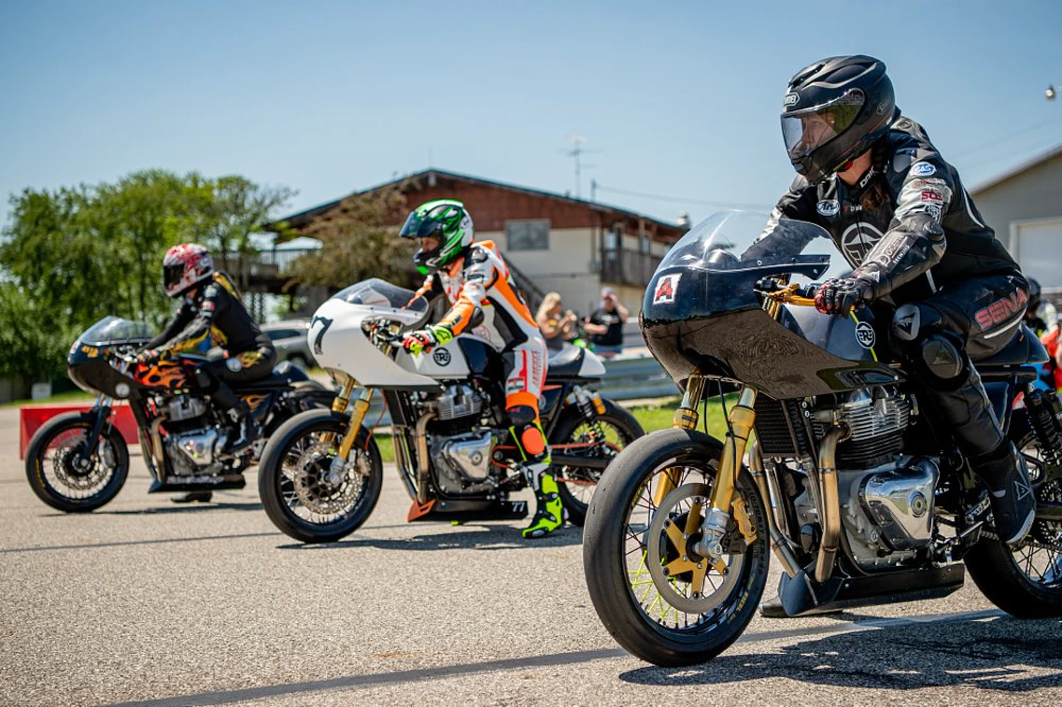 A view of the Build. Train. Race (BTR) program hosted by Royal Enfield - and the women attending the event.