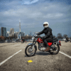 A view of riders enjoying a motorcycle riding and safety course