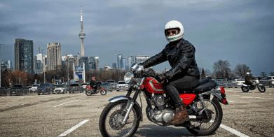 A view of riders enjoying a motorcycle riding and safety course