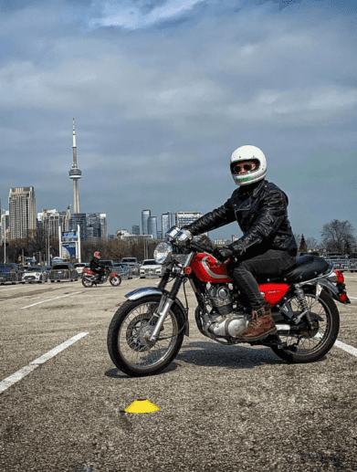 A view of riders enjoying a motorcycle riding and safety course