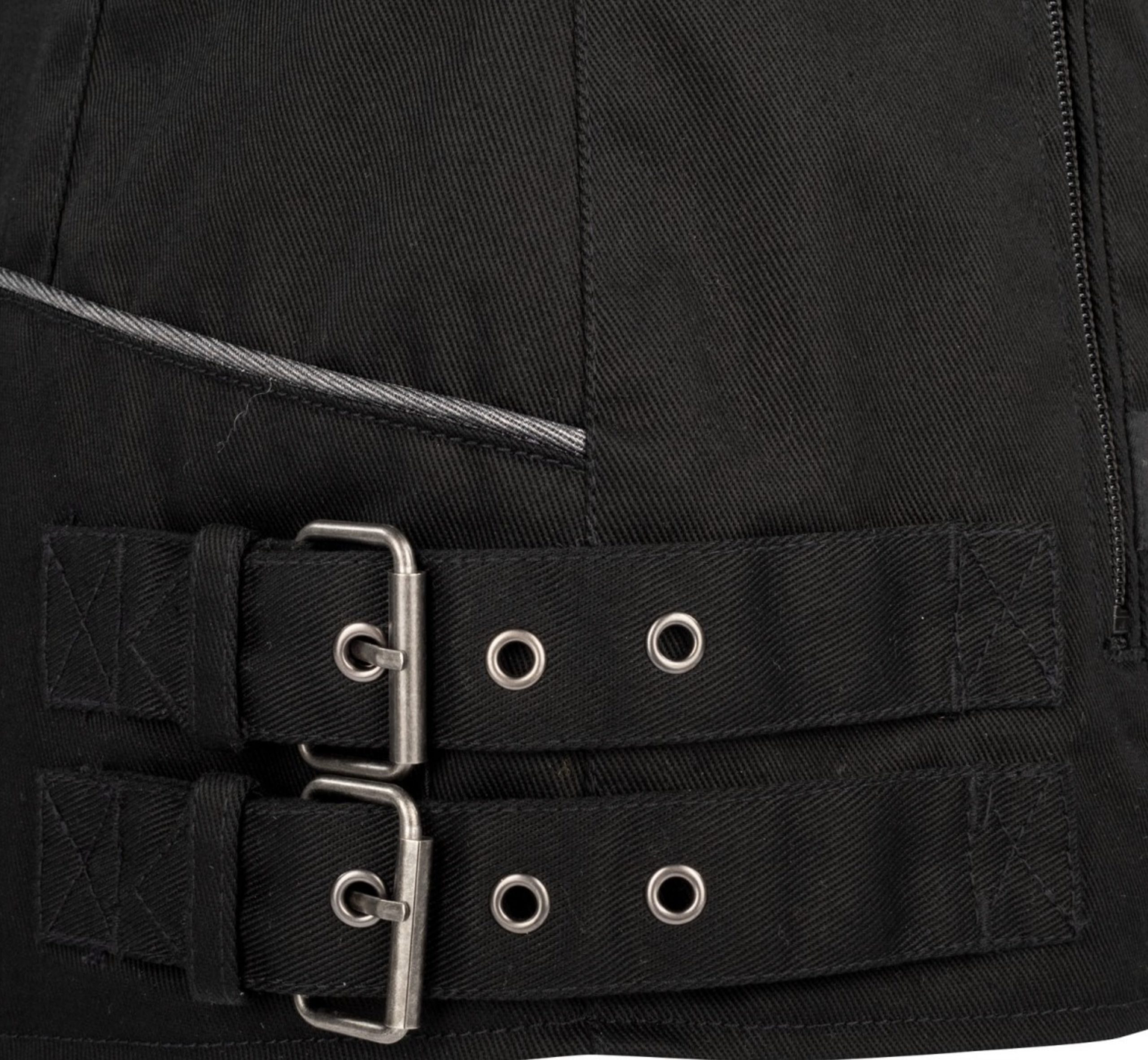 A view of the adjustable belts at the hip of the Segura Lady Kara Textile Jacket