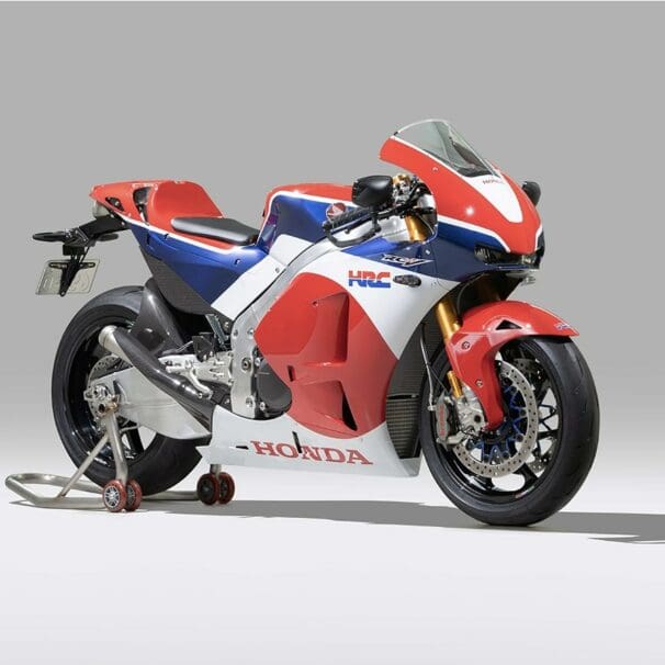 A side view of the 2016 Honda RC213V-S that just broke the record for the most expensive Japanese bike to be sold at an auction