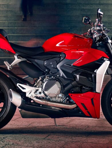 A view of the all-new 2022 Ducati Streetfighter V2, available in Ducati dealerships as of December