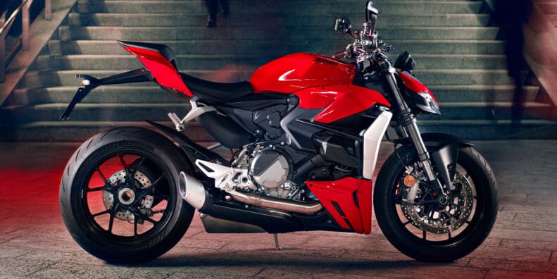 A view of the all-new 2022 Ducati Streetfighter V2, available in Ducati dealerships as of December