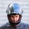 Author wearing Bell Bullitt Helmet with chin lowered and face shield raised