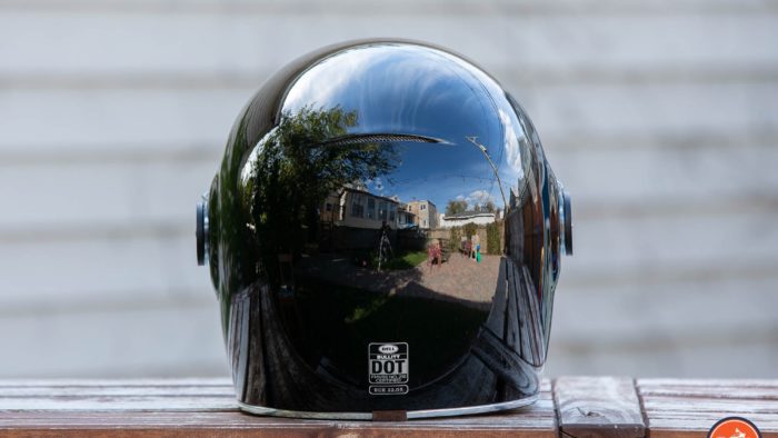 Rear view of Bell Bullitt Helmet in Gloss Black colorway Rear view of Bell Bullitt Helmet in Gloss Black colorway