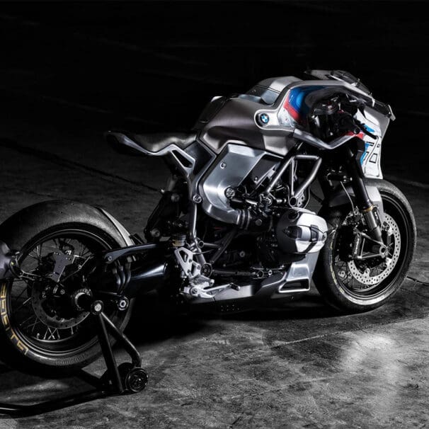 A side view of the BMW R nineT “Giggerl” - the Blechmann project created by Naumann