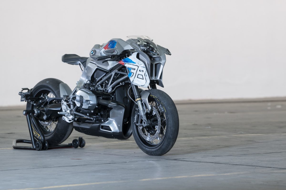 A side view of the BMW R nineT “Giggerl” - the Blechmann project created by Naumann