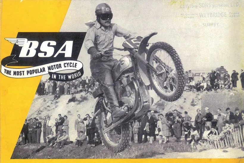 A vintage BSA poster from the golden days of motorcycle brand BSA