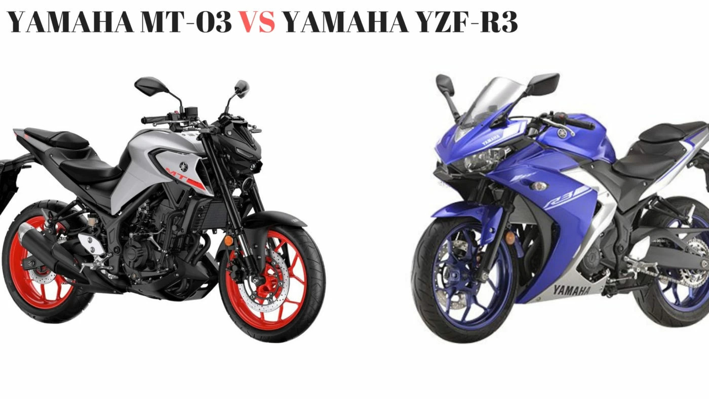 Side views of the Yamaha MT-03 and YZF-R3