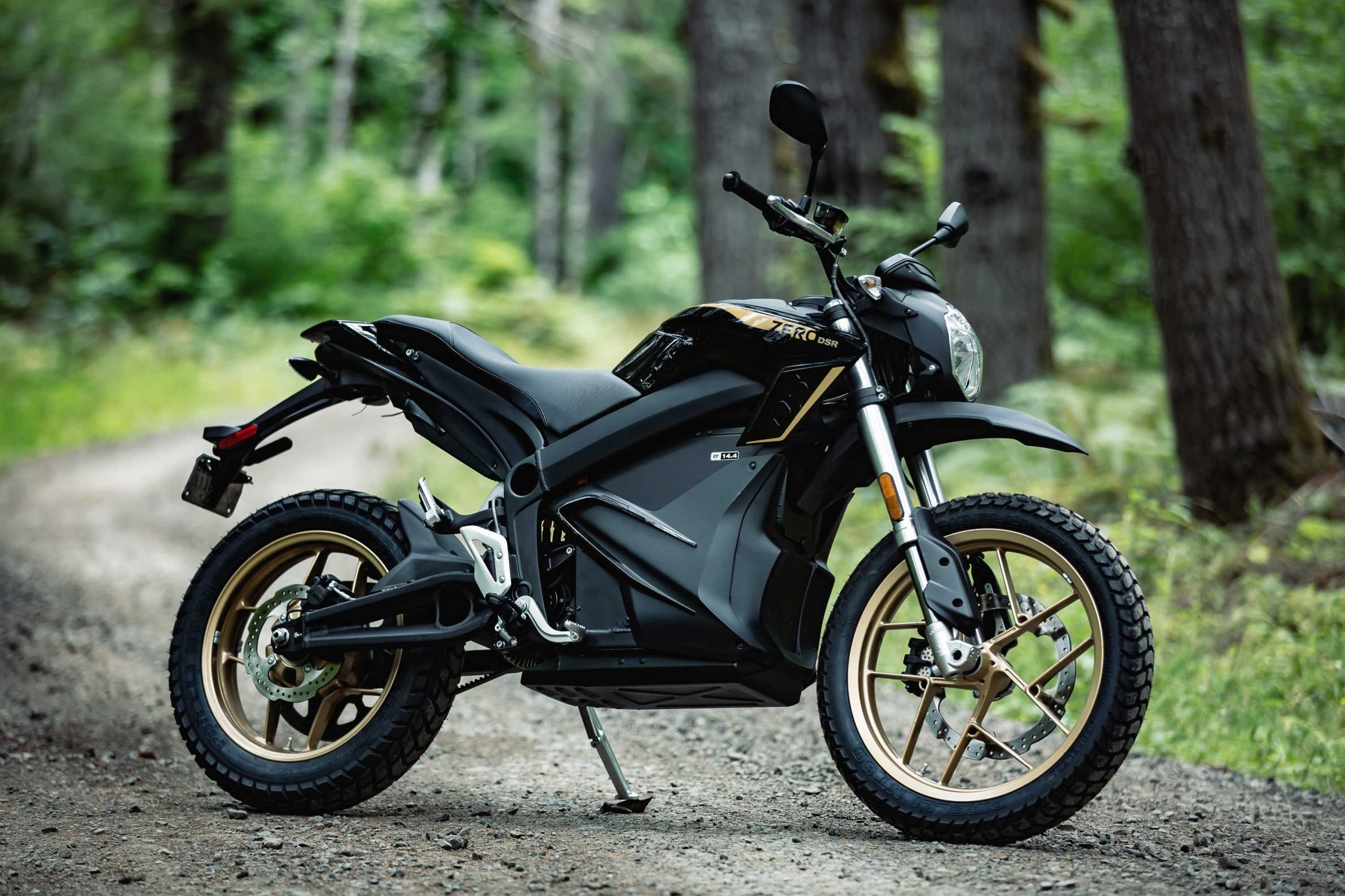 A side view of a ZERO electric motorcycle