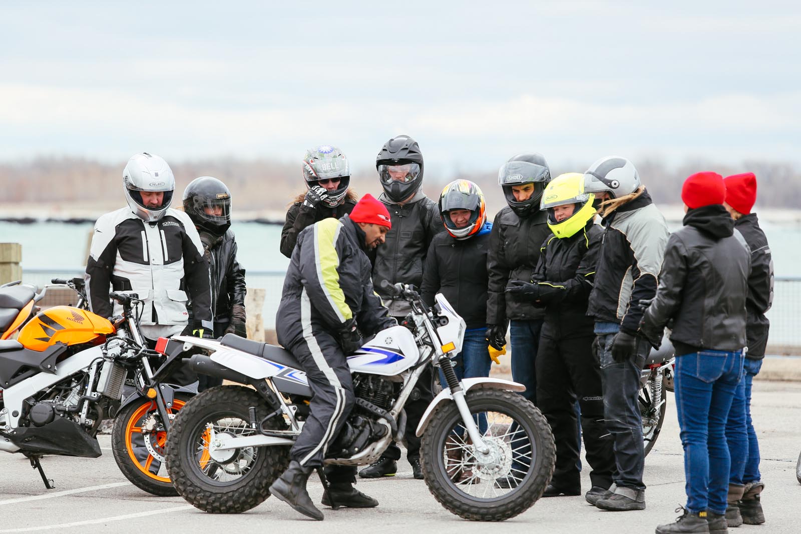 A view of riders enjoying a motorcycle riding and safety course